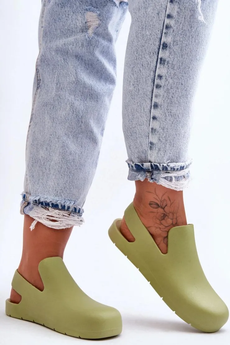 New Boto Modne Gumowe Chodaki Zielone Meriko Zielony