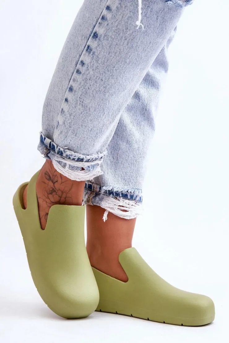 New Boto Modne Gumowe Chodaki Zielone Meriko Zielony