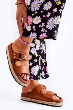 Damskie Boto Modne Klapki Damskie Beżowe Penelopa