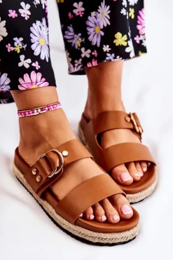 Damskie Boto Modne Klapki Damskie Beżowe Penelopa