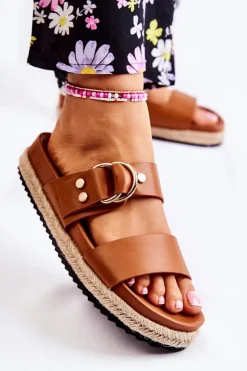 Damskie Boto Modne Klapki Damskie Beżowe Penelopa