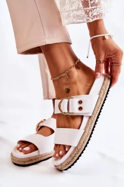 Damskie Boto Modne Klapki Damskie Białe Penelopa