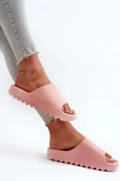 Boto Modne Klapki Na Platformie Różowe Estella Różowy