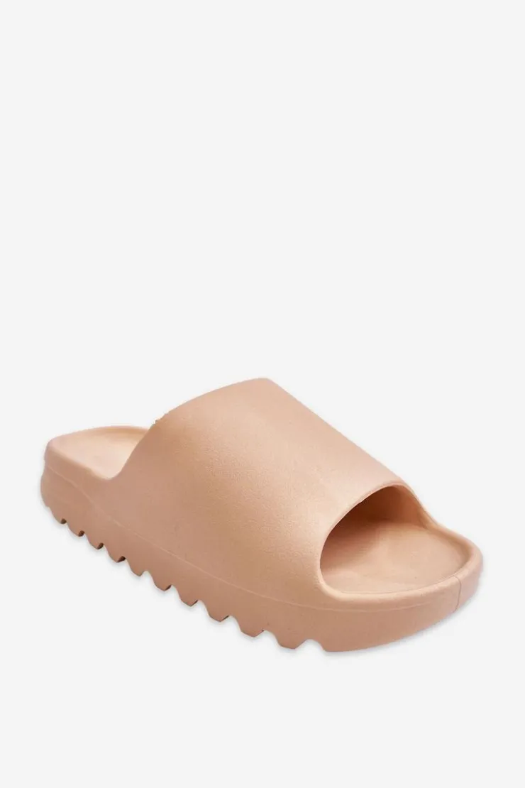 Boto Klapki Na Platformie*Modne Klapki Na Platformie Beżowe Estella