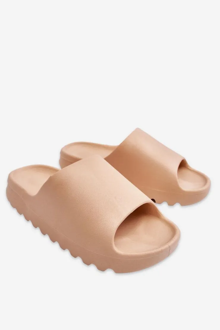 Boto Klapki Na Platformie*Modne Klapki Na Platformie Beżowe Estella