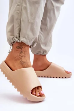 Boto Klapki Na Platformie*Modne Klapki Na Platformie Beżowe Estella