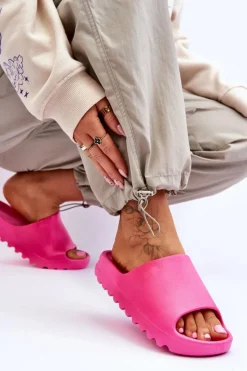 Boto Klapki Na Platformie|Klapki Damskie Klasyczne*Modne Klapki Na Platformie Fuksja Estella Różowy