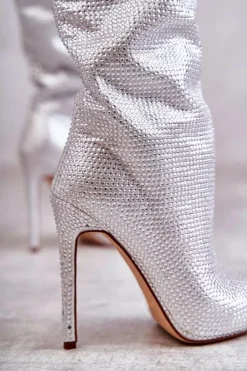 Boto Kozaki Ocieplane|Kozaki Na Szpilce*Modne Kozaki Na Szpilce Z Cyrkoniami Srebrne Lovisa Srebrny