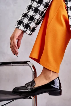 Damskie Buty damskie Vinceza Modne Lakierowane Półbuty Loafery Czarne Trine