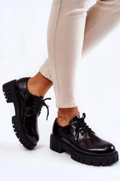 Damskie Boto Modne Lakierowane Półbuty La.Fi 210013B-NL Czarne