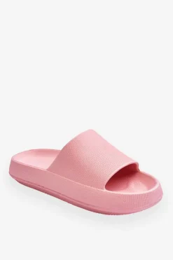 Damskie Boto Modne Lekkie Klapki Na Masywnej Podeszwie Różowe Rebel