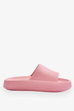 Damskie Boto Modne Lekkie Klapki Na Masywnej Podeszwie Różowe Rebel