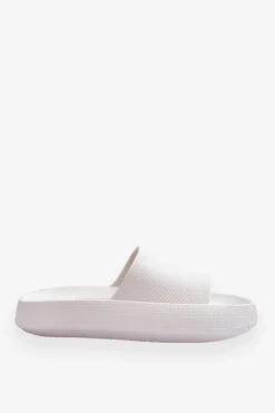 Boto Klapki Basenowe*Modne Lekkie Klapki Na Masywnej Podeszwie Białe Rebel