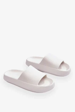 Boto Klapki Basenowe*Modne Lekkie Klapki Na Masywnej Podeszwie Białe Rebel