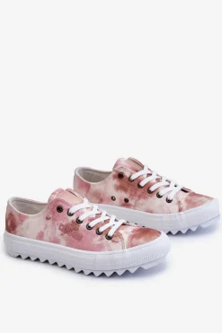 Best Big Star Shoes Modne Niskie Trampki Big Star LL274044 Różowo-Beżowe