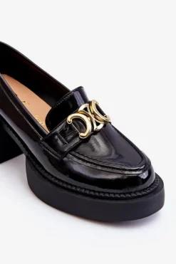 Damskie Damskie buty S.Barski Modne Półbuty Czółenka Na Masywnym Obcasie Czarne Imani