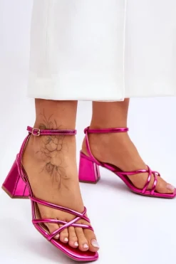 Boto Sandały Na Obcasie*Modne Sandałki Na Obcasie Fuksja Felisa
