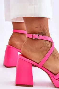 Boto Modne Sandały Na Obcasie I Platformie Różowe Secret Rose