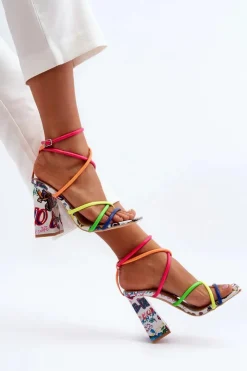 Boto Sandały Na Obcasie*Modne Sandały Na Obcasie Multikolor Josette