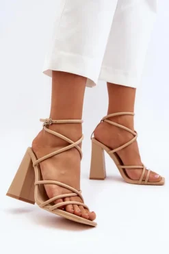Boto Sandały Na Obcasie*Modne Sandały Na Obcasie Nude Josette