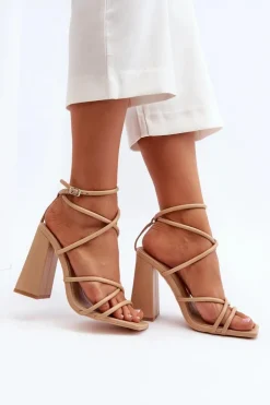 Boto Sandały Na Obcasie*Modne Sandały Na Obcasie Nude Josette