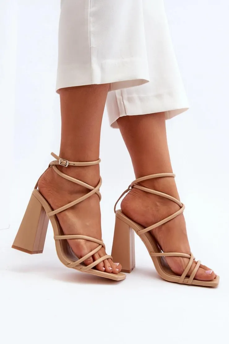 Boto Sandały Na Obcasie*Modne Sandały Na Obcasie Nude Josette