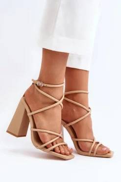 Boto Sandały Na Obcasie*Modne Sandały Na Obcasie Nude Josette