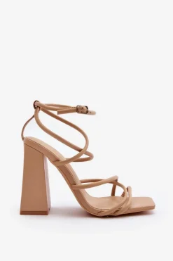 Boto Sandały Na Obcasie*Modne Sandały Na Obcasie Nude Josette