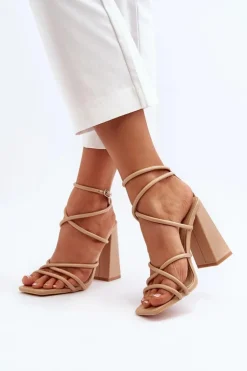 Boto Sandały Na Obcasie*Modne Sandały Na Obcasie Nude Josette