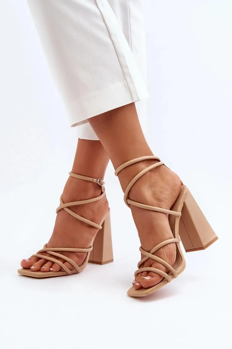 Boto Sandały Na Obcasie*Modne Sandały Na Obcasie Nude Josette