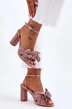 Boto Sandały Na Obcasie*Modne Sandały Z Kokardą Na Obcasie Beżowe Callum