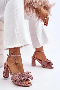 Boto Sandały Na Obcasie*Modne Sandały Z Kokardą Na Obcasie Beżowe Callum