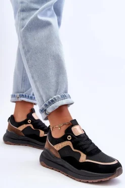 Damskie Boto Modne Skórzane Buty Sportowe Damskie Czarne Calarene