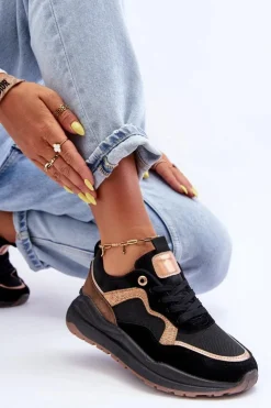 Damskie Boto Modne Skórzane Buty Sportowe Damskie Czarne Calarene