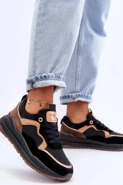 Damskie Boto Modne Skórzane Buty Sportowe Damskie Czarne Calarene