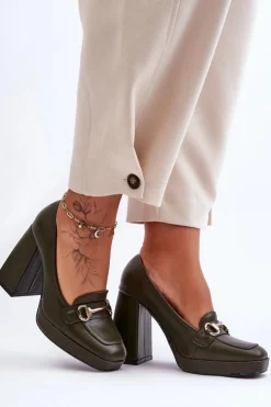 Damskie Boto Modne Skórzane Czółenka Zielone Rouse