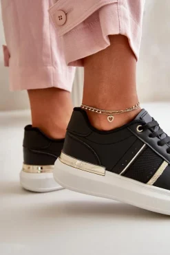 Boto Buty Sportowe Na Platformie|Sneakersy Damskie*Modne Sneakersy Damskie Na Platformie Z Eko Skóry Czarne Nevisase