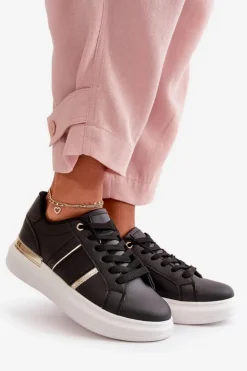 Boto Buty Sportowe Na Platformie|Sneakersy Damskie*Modne Sneakersy Damskie Na Platformie Z Eko Skóry Czarne Nevisase