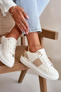 Boto Buty Sportowe Na Platformie|Sneakersy Damskie*Modne Sneakersy Damskie Na Platformie Z Eko Skóry Brązowe Nevisase