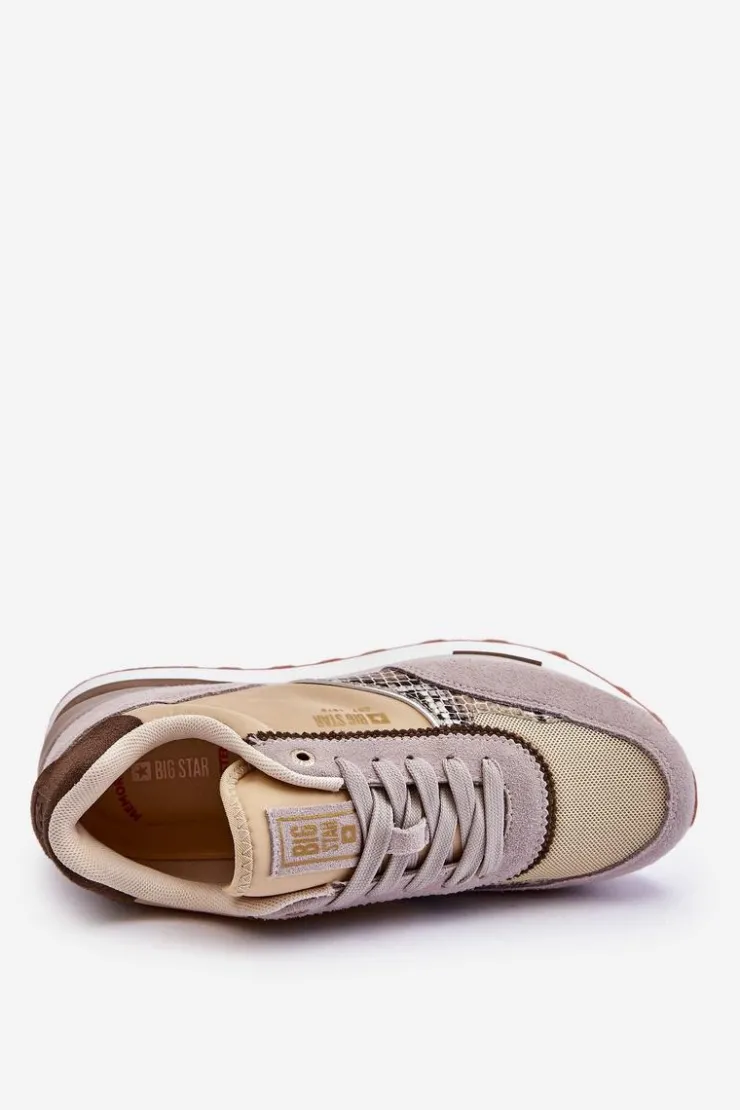 Discount Big Star Shoes Modne Sneakersy Memory Foam System Big Star LL274364 Beżowe