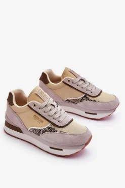 Discount Big Star Shoes Modne Sneakersy Memory Foam System Big Star LL274364 Beżowe