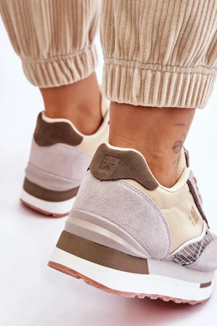 Discount Big Star Shoes Modne Sneakersy Memory Foam System Big Star LL274364 Beżowe