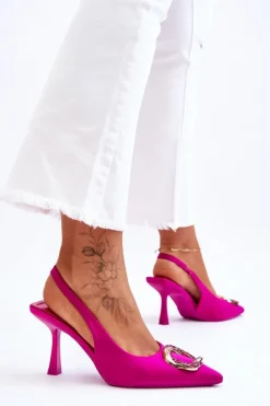 Damskie Boto Modne Szpilki Z Ozdobą I Cyrkoniami Fuksja Alexia