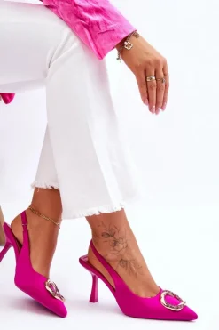 Damskie Boto Modne Szpilki Z Ozdobą I Cyrkoniami Fuksja Alexia