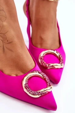 Damskie Boto Modne Szpilki Z Ozdobą I Cyrkoniami Fuksja Alexia