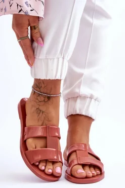 Damskie ZAXY Modne Wegańskie Klapki JJ285262 Brudny Róż