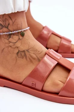 Damskie ZAXY Modne Wegańskie Klapki JJ285262 Brudny Róż