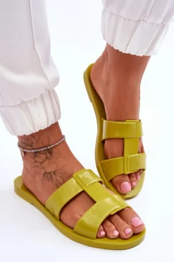 Damskie ZAXY Modne Wegańskie Klapki JJ285261 Zielone