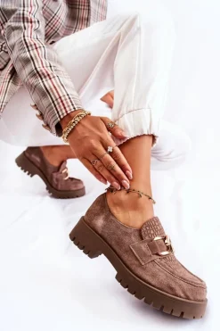 Boto Półbuty Skórzane|Mokasyny Damskie Zamszowe*Modne Zamszowe Półbuty Loafery Jasnobrązowy Lemar Rayhan