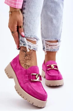 Boto Półbuty Skórzane|Mokasyny Damskie Zamszowe*Modne Zamszowe Półbuty Loafery Fuksja Lemar Rayhan